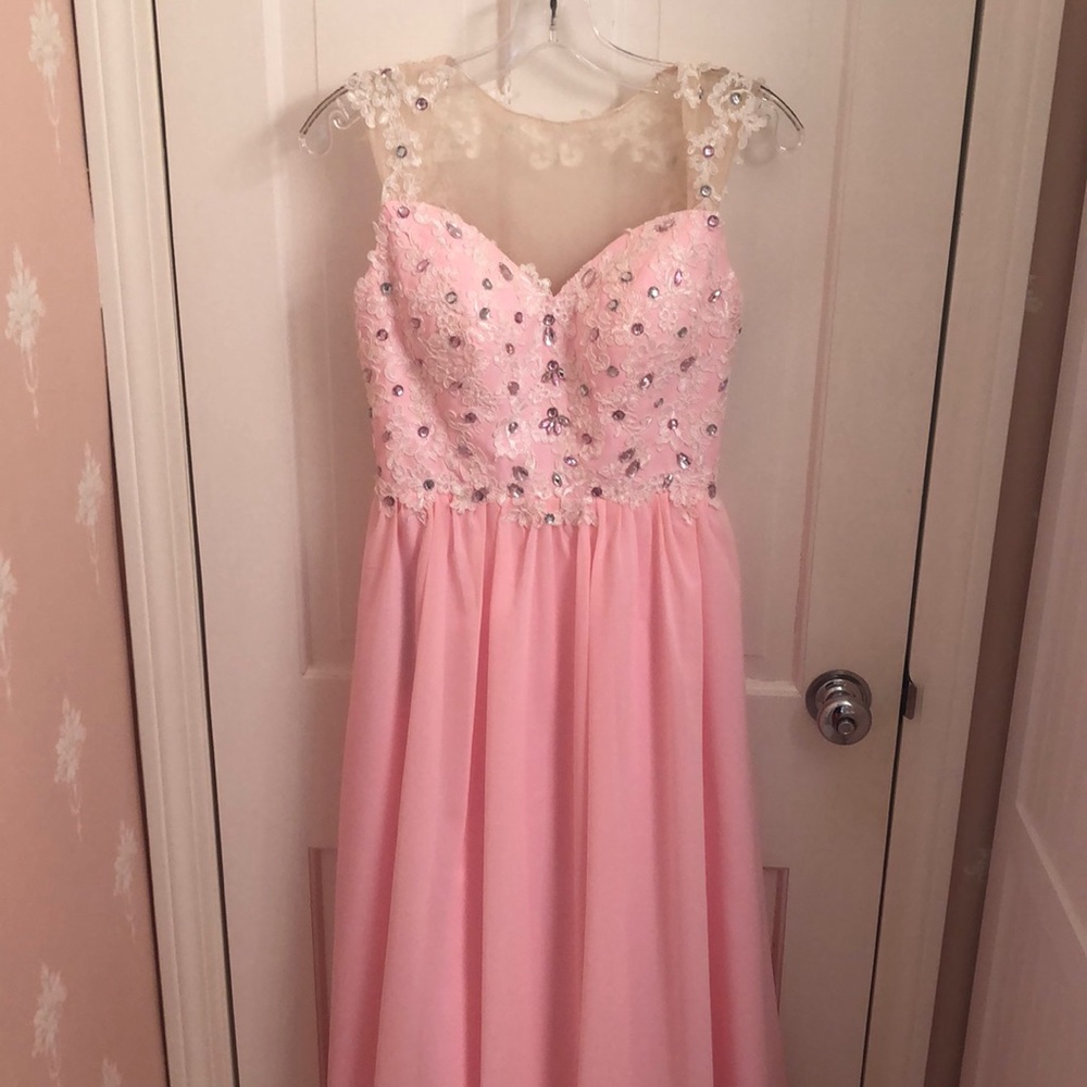 Cut-out pink gown